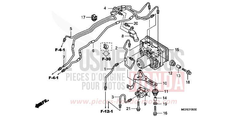 MODULATEUR ABS de CBF600S ABS PEARL FIJI BLUE (B202) 2009